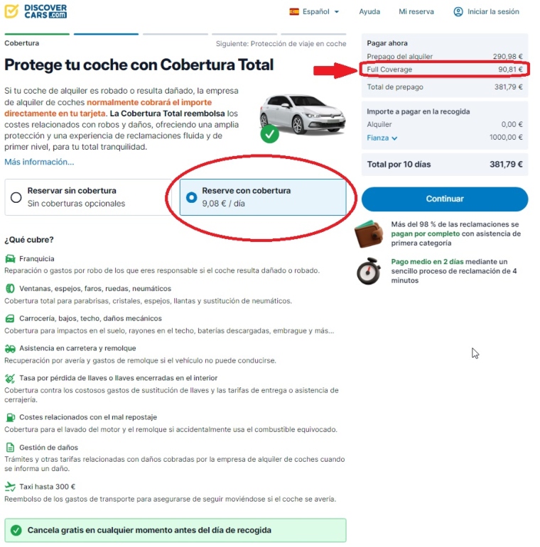 Seguro completo alquiler de coche